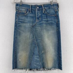 GAP Skirt 2 1969 Limited Edition Denim Raw Hem Distressed Cotton Blue VTG